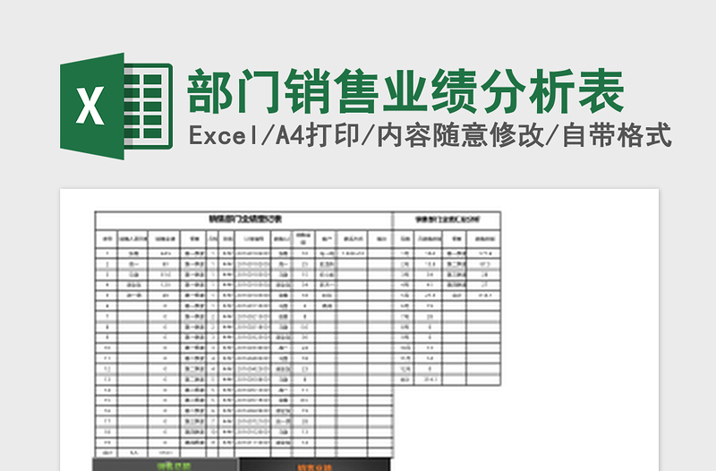 2025部门销售业绩分析表excel模板