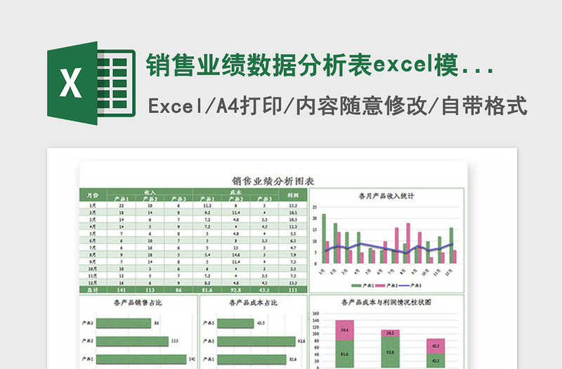 2025年销售业绩数据分析表excel模版