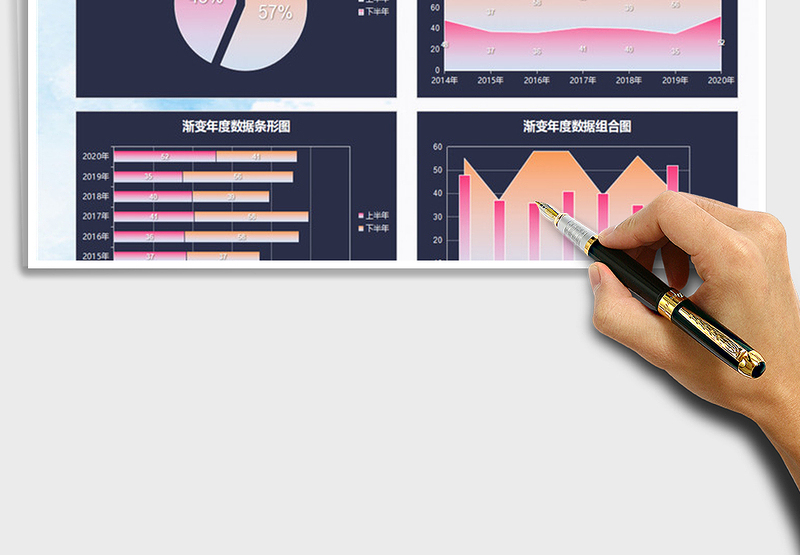 2025红粉渐变年度数据可视化分析图表免费下载