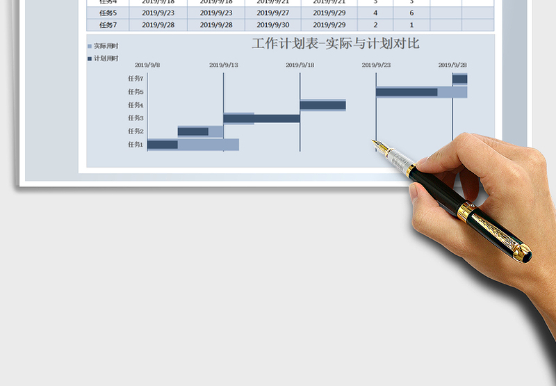 工作计划表-实际与计划对比