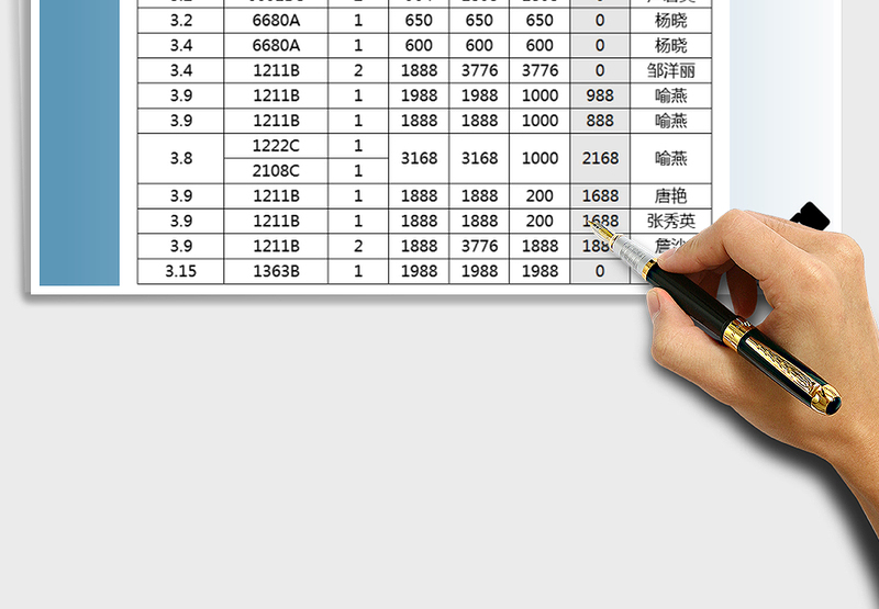 2025年销售台账统计表-尾款自动计算