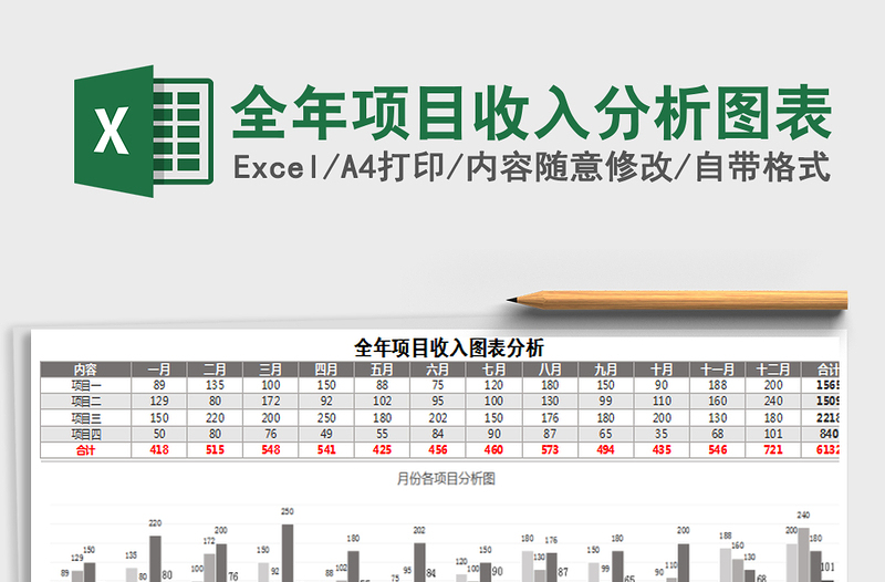 2025年全年项目收入分析图表