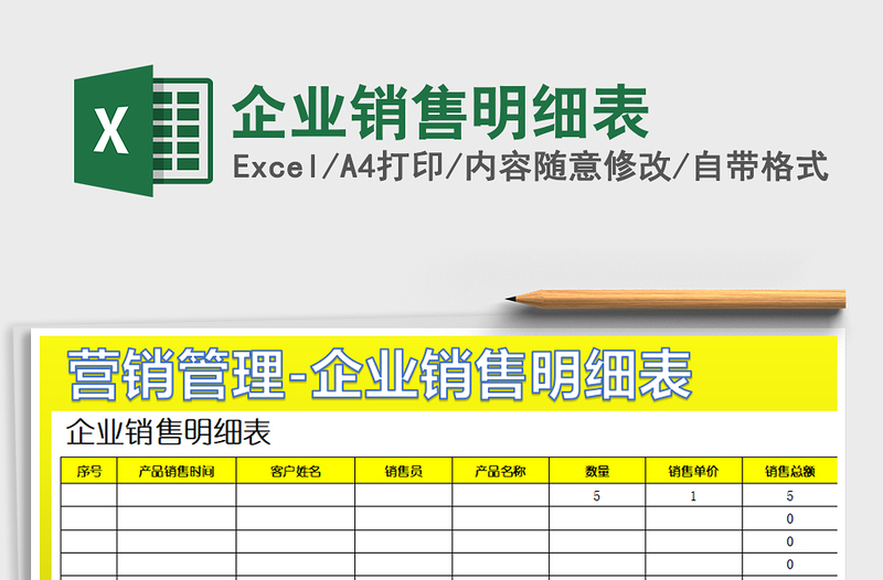 2025年企业销售明细表