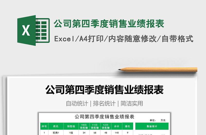 2025年公司第四季度销售业绩报表