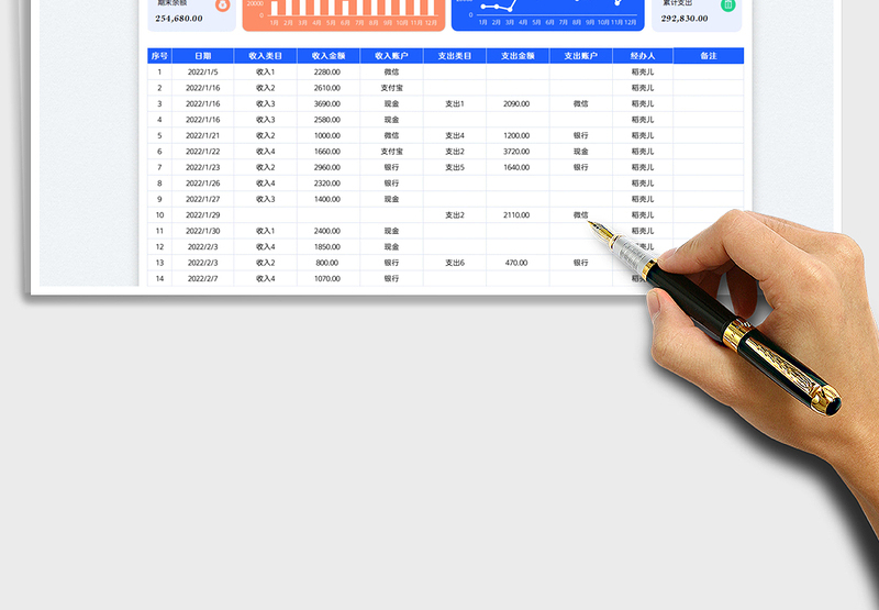 2025财务出纳收支日记账