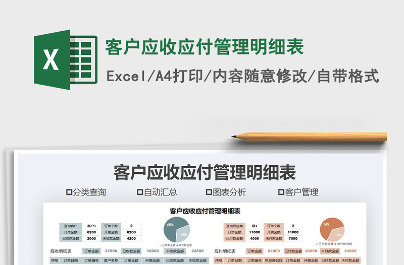 2025年客户应收应付管理明细表免费下载