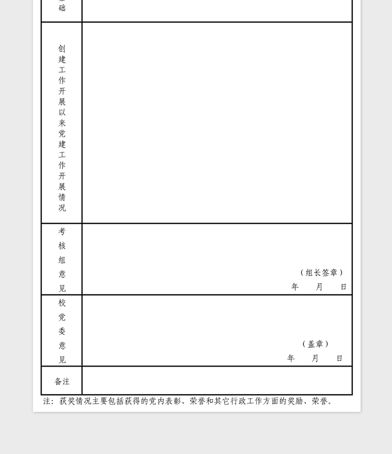 2025党建工作示范点申报表