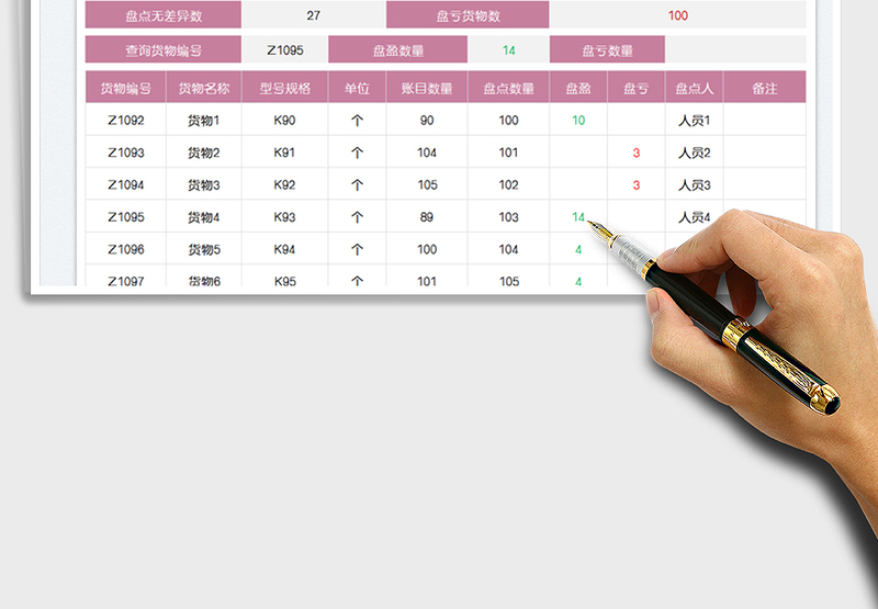 2025仓库盘点账单表免费下载