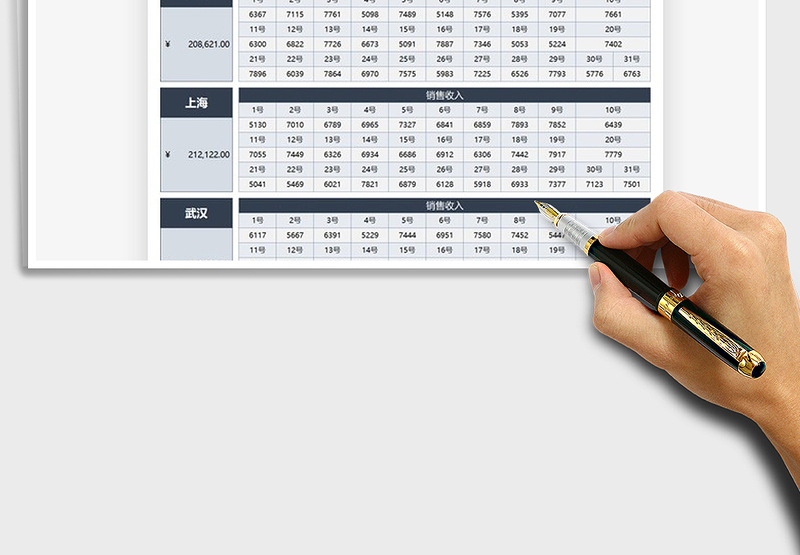 2025店铺营业额地区统计表免费下载
