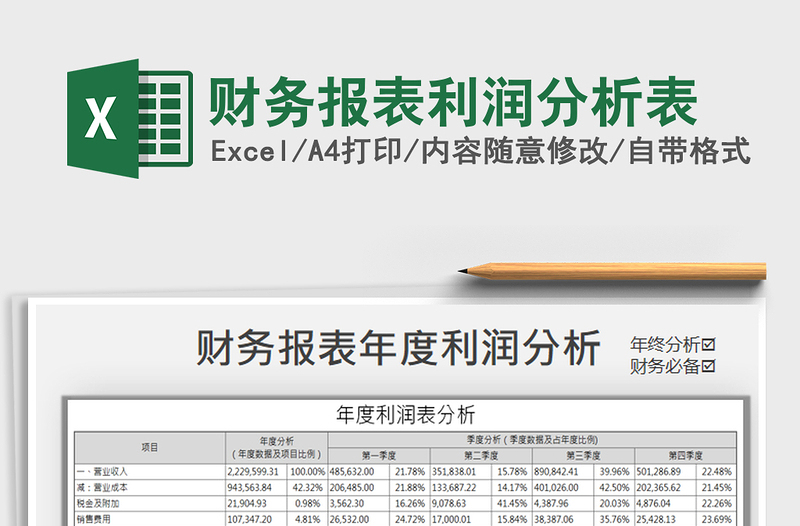 2025年财务报表利润分析表