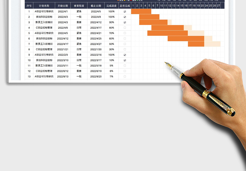 2024项目管理明细表-可视化图表exce表格