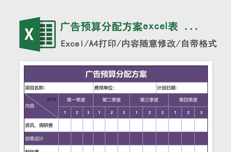 2025广告预算分配方案excel表 (自动保存的)