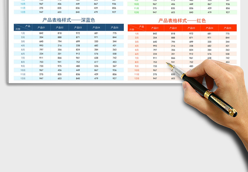 2025年5色表格样式（简约精美）