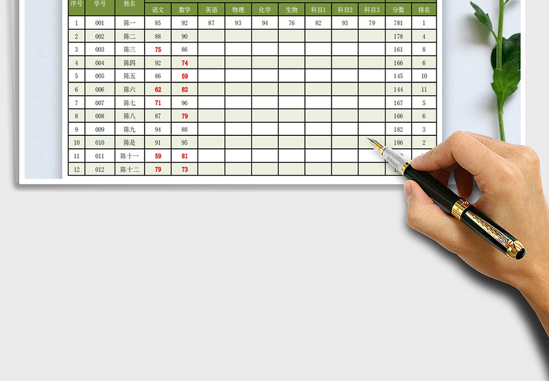 2025年学生成绩分析表（带计算公式）