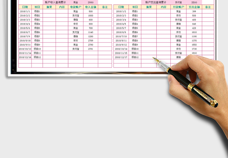 2025年现金出纳表&季度统计&图表分析