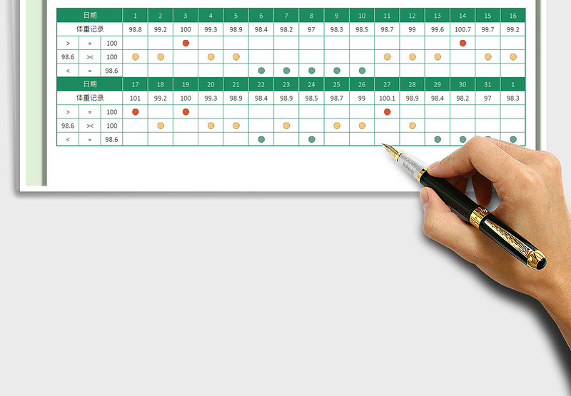 2025体重记录表免费下载