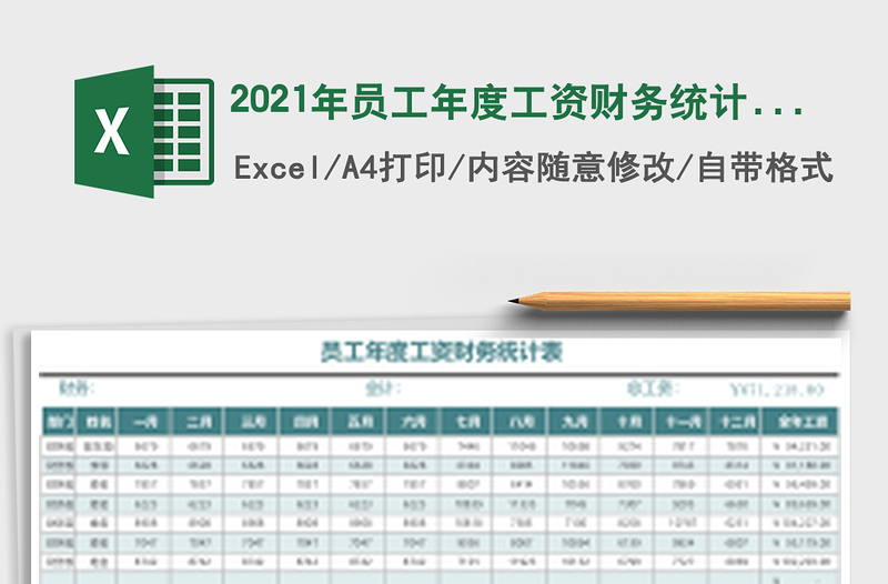 2025年员工年度工资财务统计表