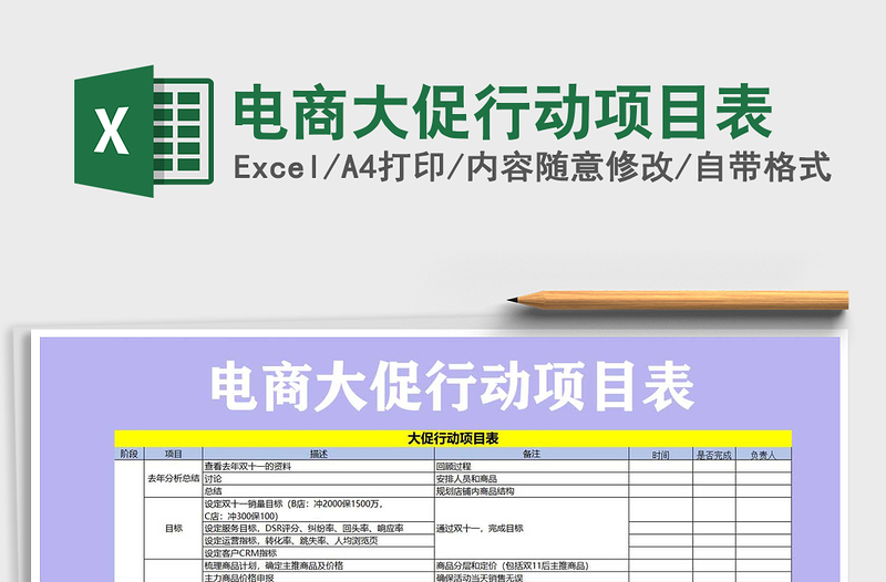 2025年电商大促行动项目表