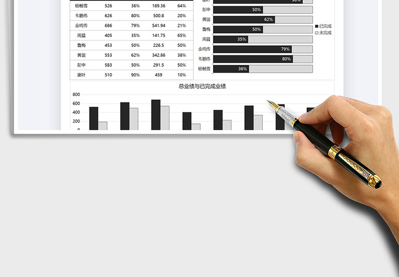 2025年销售管理业绩完成可视化图表