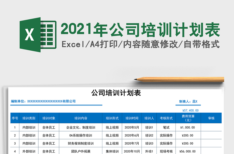 2025年公司培训计划表
