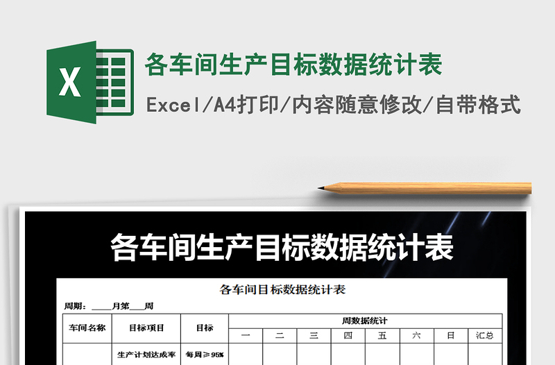 2025年各车间生产目标数据统计表