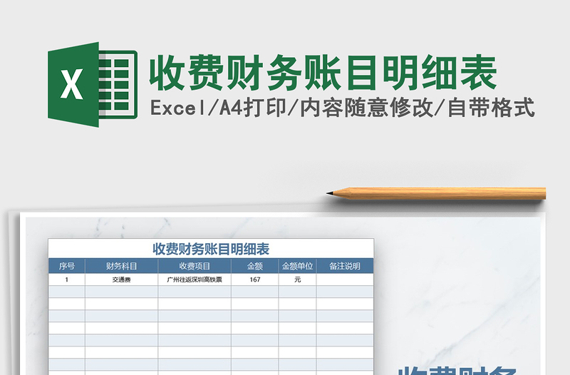 2025年收费财务账目明细表免费下载