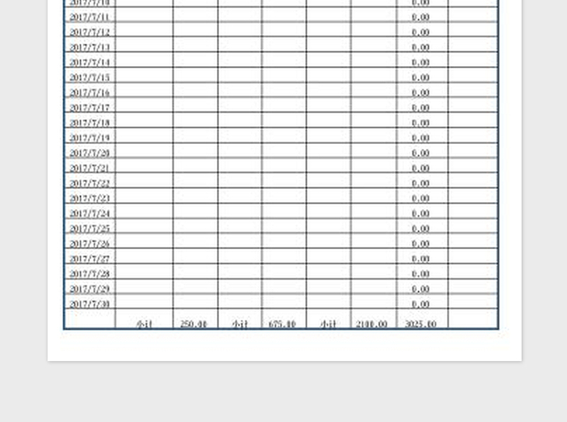 2025日常费用统计自动计算表免费下载