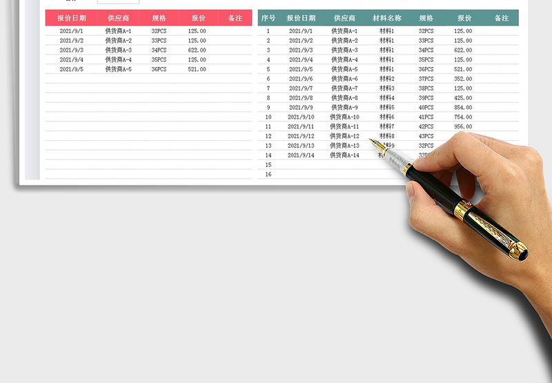 2024采购询价明细表-供货商报价对比exce表格
