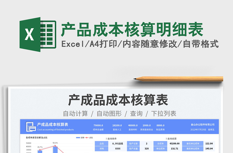 2025产品成本核算明细表免费下载