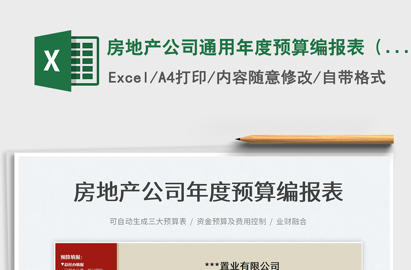 2025房地产公司通用年度预算编报表（自动生成报表）免费下载