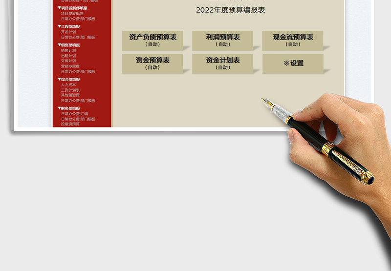 2025房地产公司通用年度预算编报表（自动生成报表）免费下载