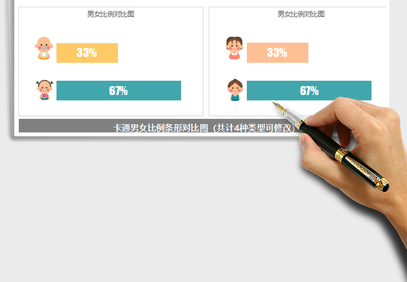 卡通男女比例对比图