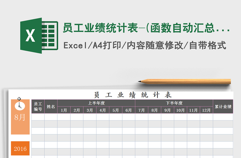 2025年员工业绩统计表-(函数自动汇总)