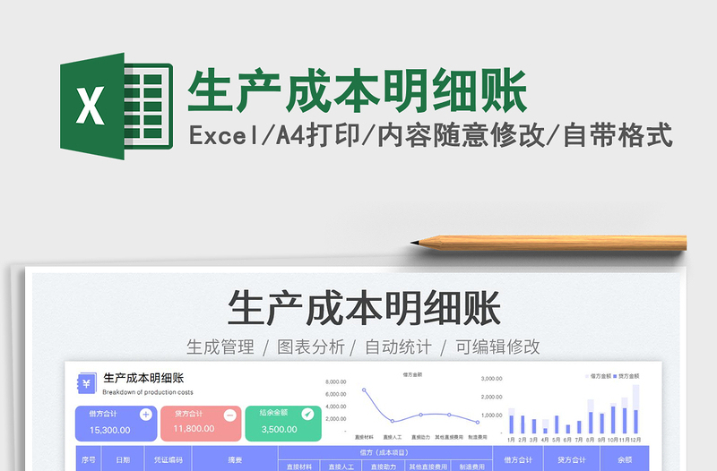 2025生产成本明细账免费下载