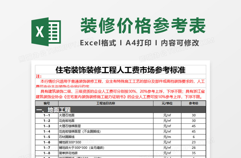 2025装饰装修工程人工费参考表