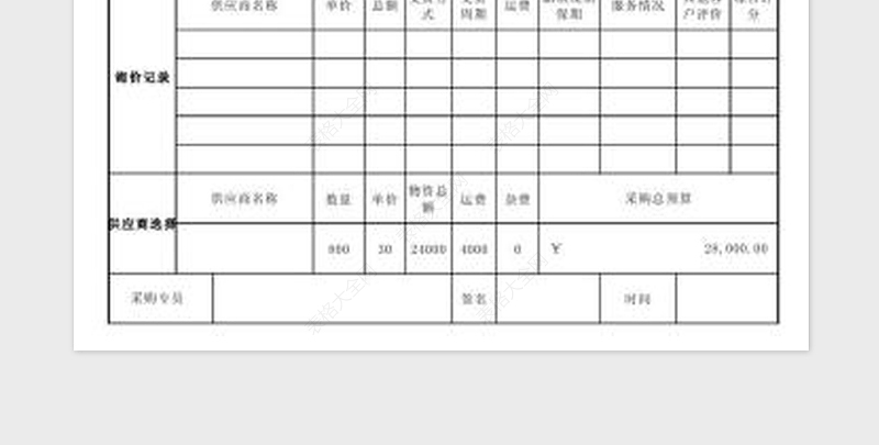 2025年单项物资申购及审批表（含询价记录）免费下载
