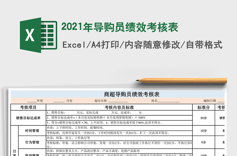 2025年导购员绩效考核表