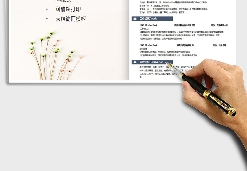 2025年个人求职简历表格-财会类