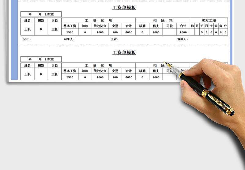 2025年工资单模板