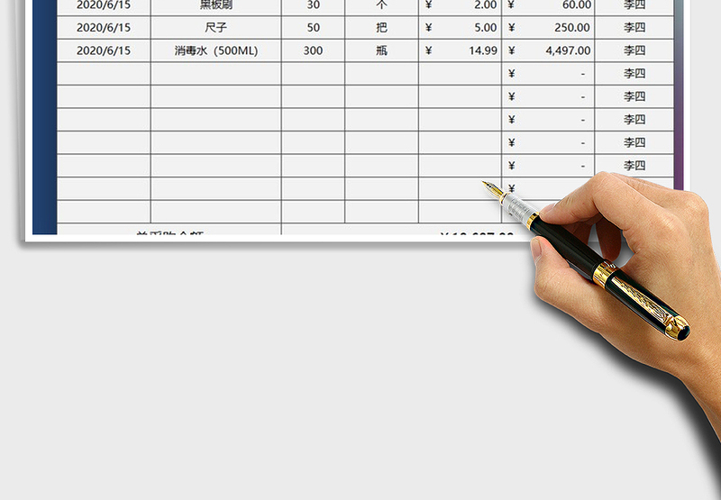 2025年学校物资采购开销表免费下载