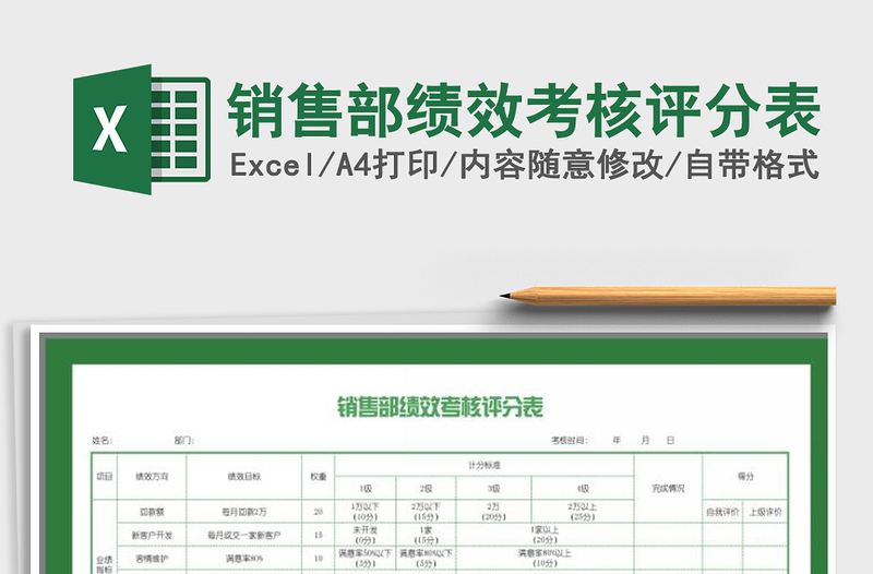 2025年销售部绩效考核评分表