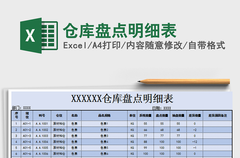 2025年仓库盘点明细表