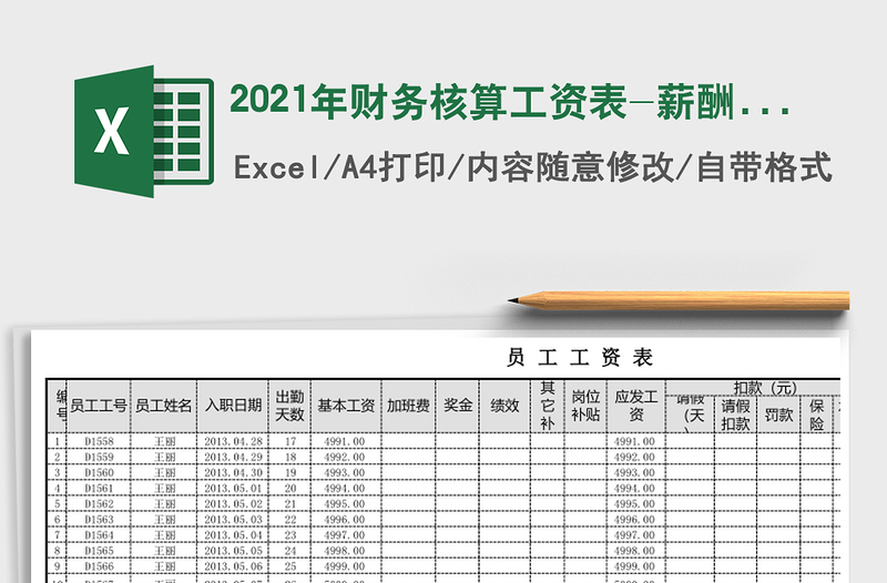 2025年财务核算工资表-薪酬待遇