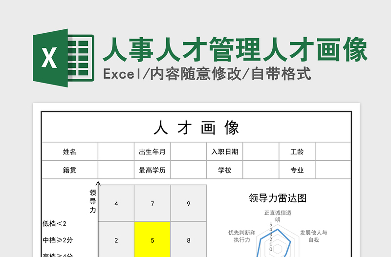 2024年人事人才管理人才画像免费下载