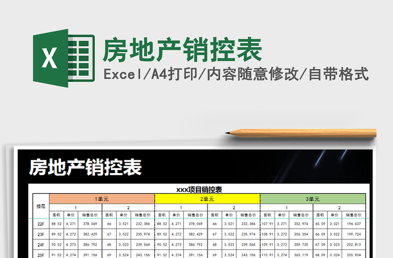 2025年房地产销控表