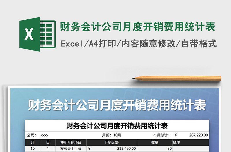 2025年财务会计公司月度开销费用统计表