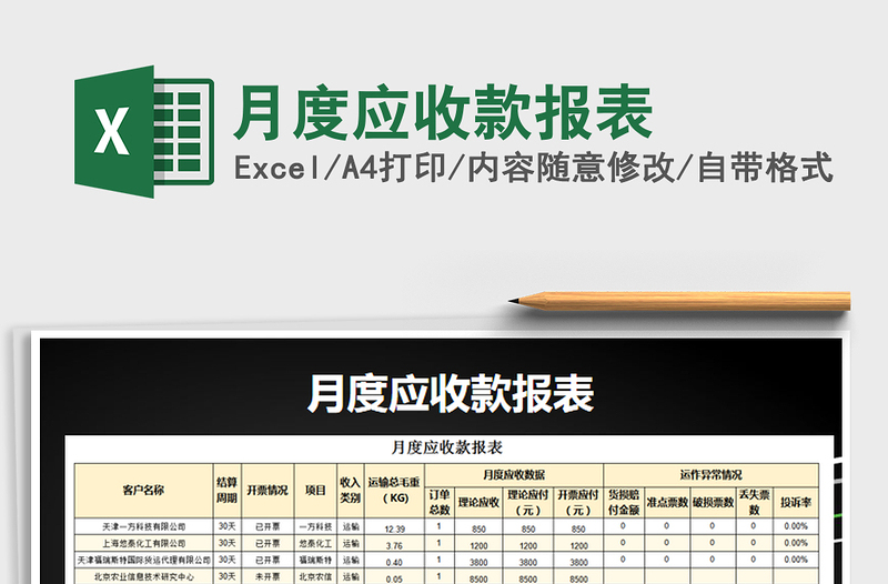 2025年月度应收款报表