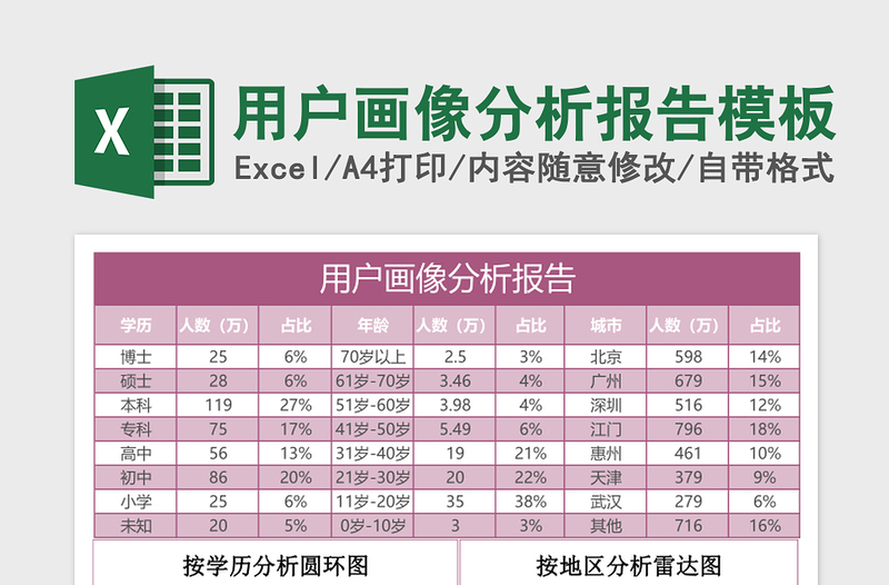 用户画像分析报告excel模板