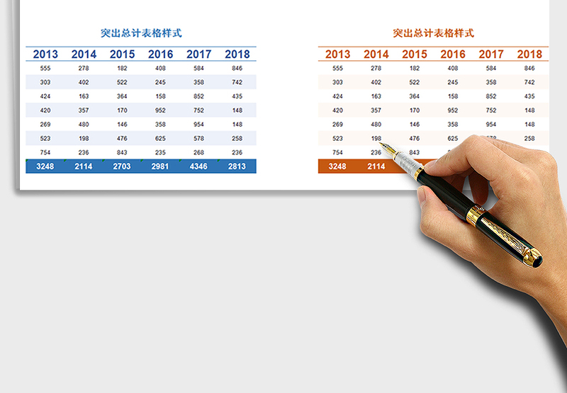 2025年突出总计表格样式免费下载
