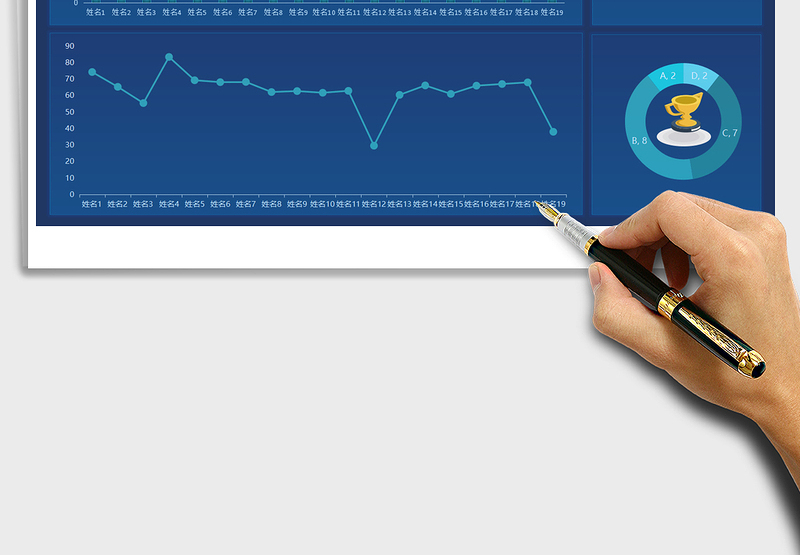 2024班级学生成绩可视化看板exce表格